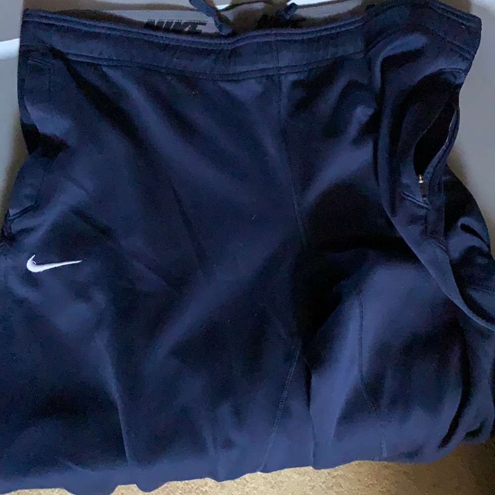 Nike Navy Blue Sweatpant Joggers with Zippers